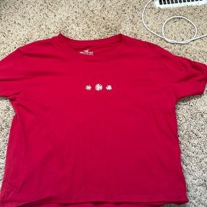 Hollister red flower shirt